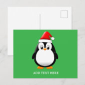 Schattigee Penguin Cartoon Custom Christmas Briefkaart (Voorkant / Achterkant)