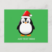 Schattigee Penguin Cartoon Custom Christmas Briefkaart (Voorkant)