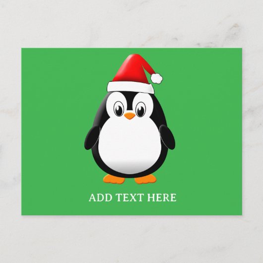 Schattigee Penguin Cartoon Custom Christmas Briefkaart (Voorkant)
