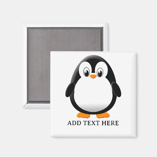 Schattigee Penguin Cartoon Custom Magneet (Voorkant / Achterkant)