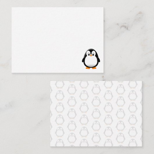 Schattigee Penguin Cartoon Custom Notitiekaartje (Voorkant / Achterkant)