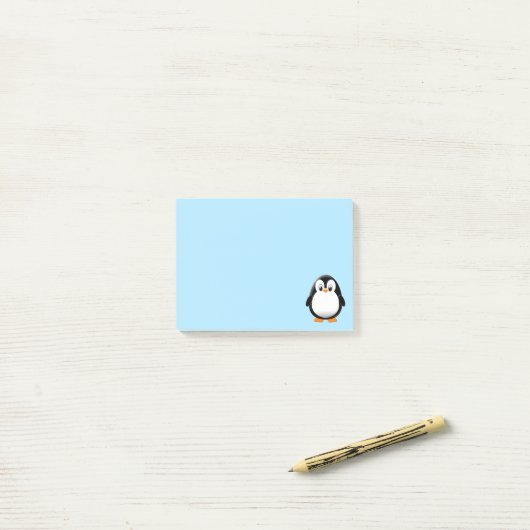 Schattigee Penguin Cartoon Custom Post-it® Notes (Op bureau)