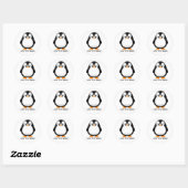 Schattigee Penguin Cartoon Custom Ronde Sticker (Vel)