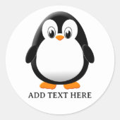 Schattigee Penguin Cartoon Custom Ronde Sticker (Voorkant)