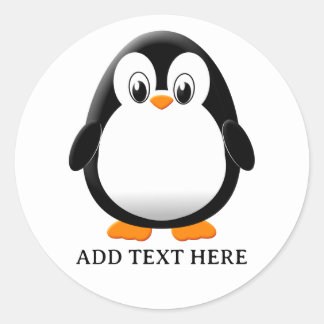 Schattigee Penguin Cartoon Custom Ronde Sticker