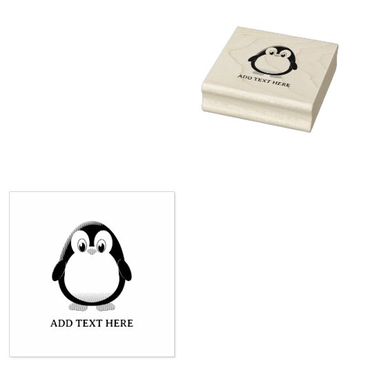Schattigee Penguin Cartoon Custom Rubberstempel (Gestempeld)