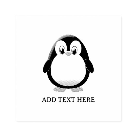 Schattigee Penguin Cartoon Custom Rubberstempel (Afrduk)