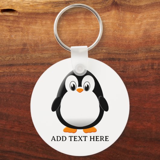 Schattigee Penguin Cartoon Custom Sleutelhanger (Achterkant)