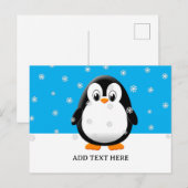 Schattigee Penguin Cartoon Sneeuwvlokken Custom Briefkaart (Voorkant / Achterkant)