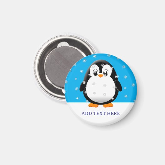 Schattigee Penguin Cartoon Sneeuwvlokken Custom Magneet (Voorkant / Achterkant)