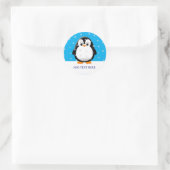 Schattigee Penguin Cartoon Sneeuwvlokken Custom Ronde Sticker (Tas)