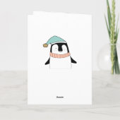 Schattigee Penguin Christmas Kaart Cartoon stijl (Achterkant)