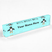 Schattigee Penguin Custom Desk naamplaat Naambordje