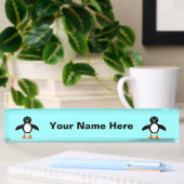 Schattigee Penguin Custom Desk naamplaat Naambordje