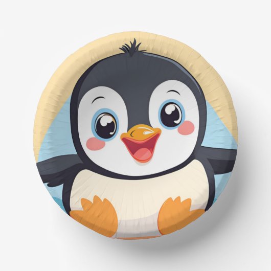 Schattigee Penguin Face Safari Zoo oerwoud Verjaar Papieren Kommen (Voorkant)