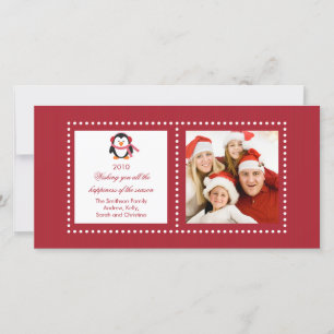 Schattigee Penguin Familie Kerstkaart