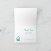 Schattigee Penguin Family Baby shower Dank u Kaart (Binnen)