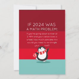 Schattigee Penguin Funny 2024 Wiskunde Quote Vakan Feestdagenkaart