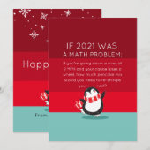 Schattigee Penguin Funny 2024 Wiskunde Quote Vakan Feestdagenkaart (Voorkant / Achterkant)