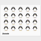 Schattigee Penguin Kawaii Cartoon Ronde Sticker (Vel)