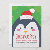 Schattigee Penguin Kerstfeest Uitnodiging (Voorkant)