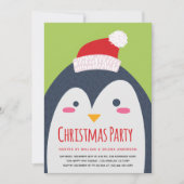 Schattigee Penguin Kerstfeest Uitnodiging (Voorkant)