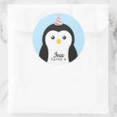 Schattigee Penguin Kids Verjaardag Ronde Sticker (Tas)