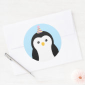 Schattigee Penguin Kids Verjaardag Ronde Sticker (Envelop)