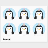 Schattigee Penguin Kids Verjaardag Ronde Sticker (Vel)