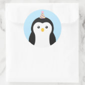Schattigee Penguin Kids Verjaardag Ronde Sticker (Tas)