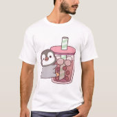 Schattigee Penguin Knuffelen Iced Bubble Tea T-shirt (Voorkant)