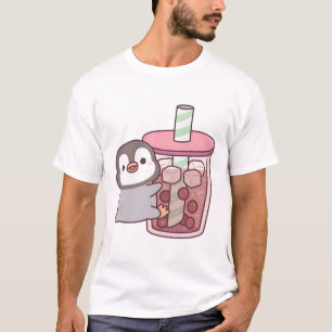 Schattigee Penguin Knuffelen Iced Bubble Tea T-shirt