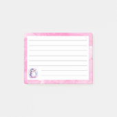 Schattigee Penguin Lined Pink Sticky Notes - 4 "x3 (Voorkant)