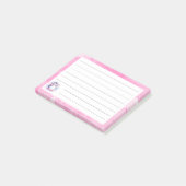 Schattigee Penguin Lined Pink Sticky Notes - 4 "x3 (Schuin)