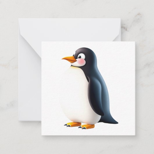 Schattigee Penguin Note Kaart Notitiekaartje (Voorkant)