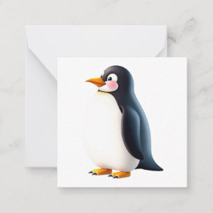 Schattigee Penguin Note Kaart Notitiekaartje