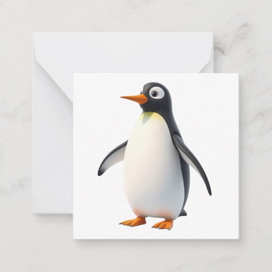 Schattigee Penguin Note Kaart Notitiekaartje (Voorkant)