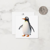 Schattigee Penguin Note Kaart Notitiekaartje (Voorkant / Achterkant in situ)