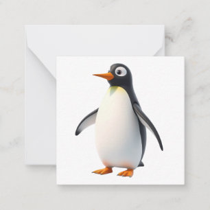 Schattigee Penguin Note Kaart Notitiekaartje