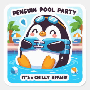 Schattigee Penguin Pool Party Sticker
