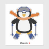 Schattigee Penguin Ski Kerstmis Contour Sticker (Vel)