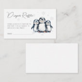Schattigee Penguin Sneeuwvlokken Baby shower Luier Informatiekaartje (Voorkant / Achterkant)