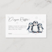 Schattigee Penguin Sneeuwvlokken Baby shower Luier Informatiekaartje (Voorkant)