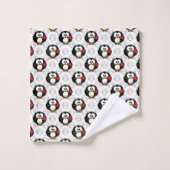 Schattigee Penguin Surface Pattern Design Print Bad Handdoek (Wasdoekje)