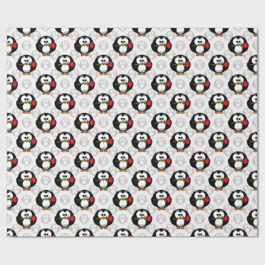 Schattigee Penguin Surface Pattern Design Print Cadeaupapier (Vlak)