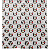 Schattigee Penguin Surface Pattern Design Print Douchegordijn (Voorkant)