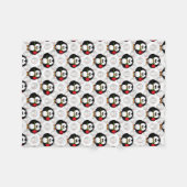Schattigee Penguin Surface Pattern Design Print Fleece Deken (Voorkant (Horizontaal))