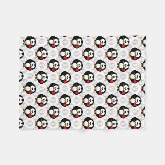 Schattigee Penguin Surface Pattern Design Print Fleece Deken (Voorkant (Horizontaal))