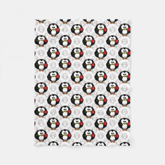 Schattigee Penguin Surface Pattern Design Print Fleece Deken (Voorkant)