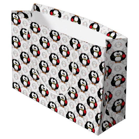 Schattigee Penguin Surface Pattern Design Print Groot Cadeauzakje (Achterkant Gekanteld)